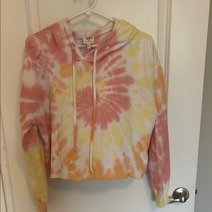 Tie-Dye Hoodie in Pink, Orange, and Yellow